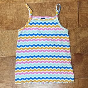 Toddler Girls Old Navy Beaded Strap Fitted Cami Tank Top - 4T - Warm Stripe